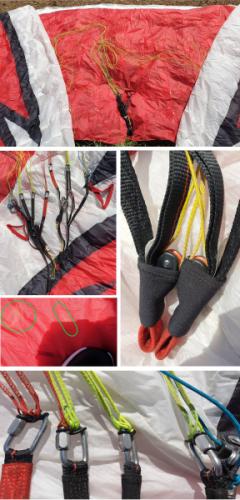 Details - Tragegurte/Hauptösen/Leinen - sehr geringe Anschmutzung (beispielhaft)