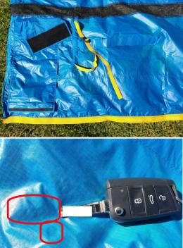 Details - Klettband innen + kleinfl&auml;chige Verf&auml;rbung im Material