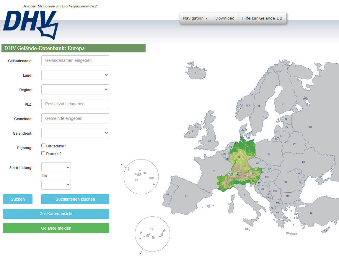 DHV Geländedatenbank